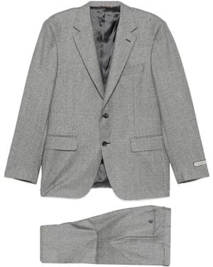 Canali Traje A Cuadros Príncipe De Gales - Gris