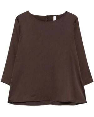 Imperial Blusa Satinada Con Abertura En La Espalda - Marrón