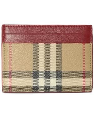 Burberry Check Card Holder - Purple