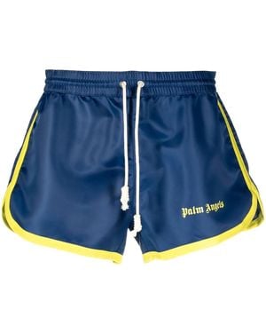 Palm Angels Miami Contrast-Trim Shorts - Blue