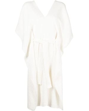 Voz Vestido Con Cuello En V - Blanco