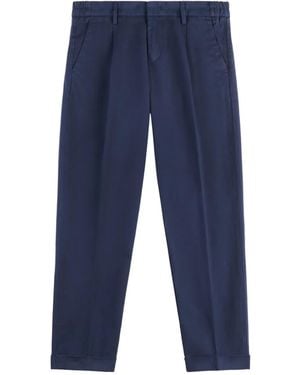 Fay Elasticated Pleated Pants - Blue
