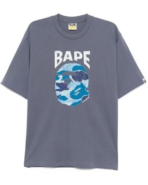 A Bathing Ape Graphic-Print Cotton T-Shirt - Blue
