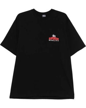 Stussy Superior Quality Cotton T-Shirt - Black