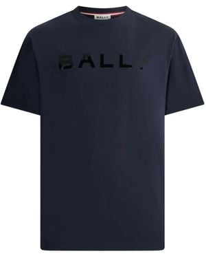Bally Logo-Print Crewneck T-Shirt - Blue