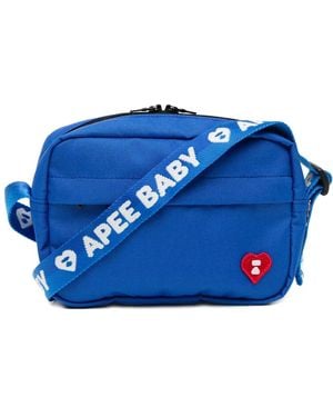 AAPE BY A BATHING AP Bolso Mini Con Parche De Corazón - Azul