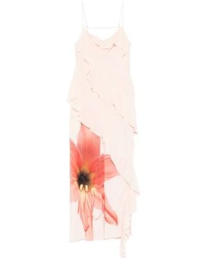 Patrizia Pepe Ruffled Floral-Print Midi Dress - White