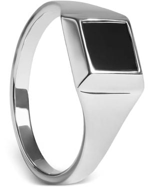 Monica Vinader Anillo De Sello Cuadrado - Gris