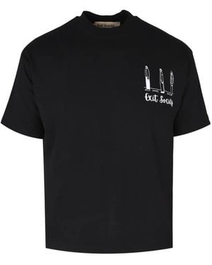 Exit Society Graphic-Print T-Shirt - Black