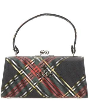 Vivienne Westwood Doll Plaid-Pattern Top-Handle Tote Bag - Nero