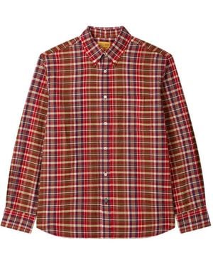 MAN ON THE BOON. Camisa con motivo Check - Rojo