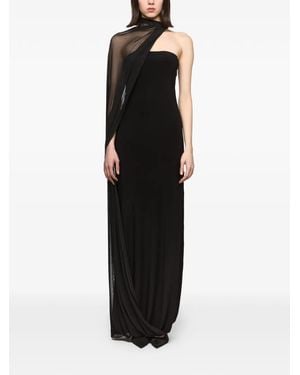 Atu Body Couture Draped-Detail Halterneck Gown - Black
