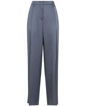 Giorgio Armani Pleated Silk Trousers - Blue