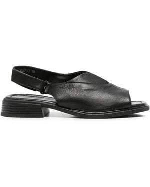 SERGIO MORETTI FIRENZE Touch-Strap Slingback Sandals - Black