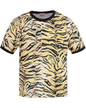 KENZO Tiger-Print T-Shirt - Natural
