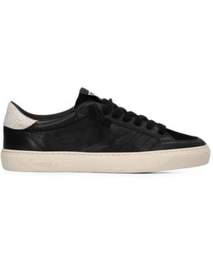 ENTERPRISE JAPAN Jupiter Rocket Logo-Perforated Cracked-Effect Sneakers - Black