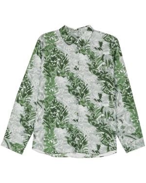 JNBY Misty-Print H-Silhouette Long-Sleeve Shirt - Green