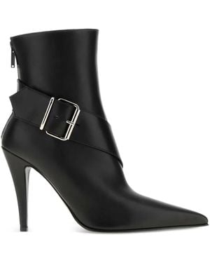 McQueen Stiefeletten aus Leder 100mm - Schwarz