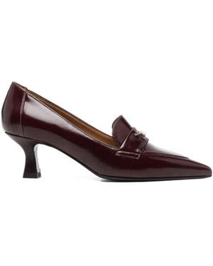 Isabel Ferranti Pointed Penny-Detail Court Shoes - Brown