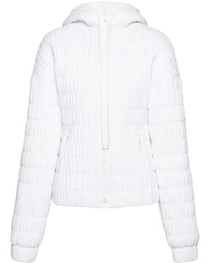 Ferragamo Quilted Hooded Bomber Jacket - White