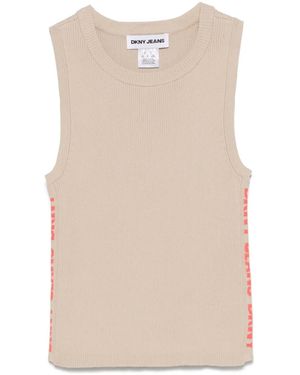 DKNY ロゴトリム トップ - ナチュラル