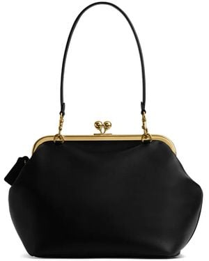 COACH 27 キスロックレザー クラッチバッグ - ブラック