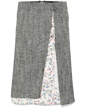 Rabanne Panelled Midi Skirt - Grey