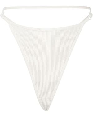 ANDREADAMO Strap-Detailing Ribbed Thongs - White