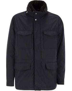 Fedeli Removable-Neck Safari Jacket - Blue