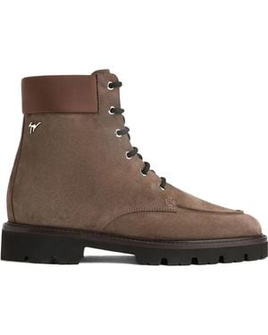 Giuseppe Zanotti Zheno Lace-Up Suede Boots - Brown