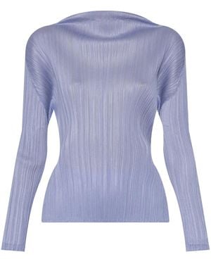 Pleats Please Issey Miyake Monthly Colors: February Bluse - Blau