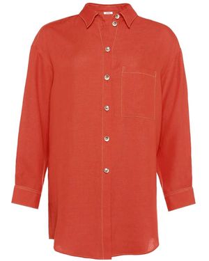 Eres Flashing Hemd Mit Brusttasche Und Knopfleiste - Rot