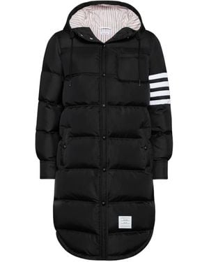 Thom Browne Shiny Ripstop Lightweight Down Filled 4-Bar Parka - Black