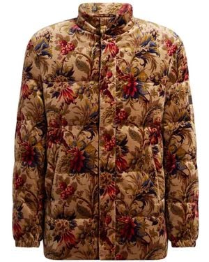 Etro Floral-Print Velvet Jacket - Brown