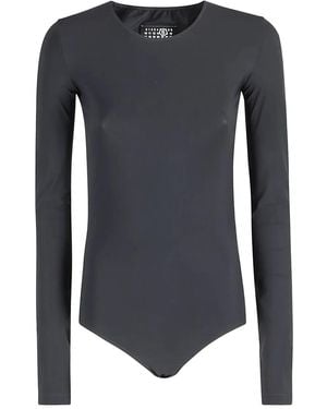 MM6 by Maison Margiela Long-Sleeve Bodysuit - Gray