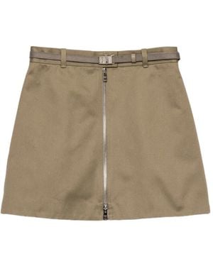 Prada Chino Miniskirt With Zipper - Natural