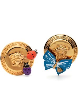Versace X Dua Lipa Butterfly Medusa Stud Earrings - Blue