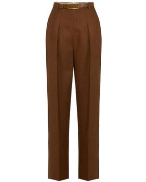 Elisabetta Franchi Wool Trousers - Brown