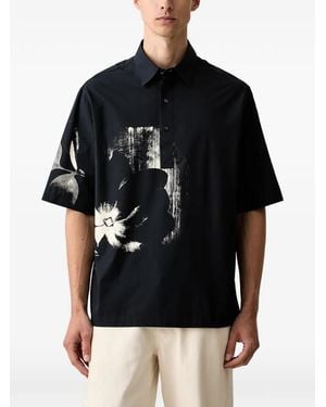 ARMANI EXCHANGE Floral-Print Short-Sleeve Shirt - Black