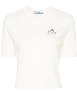 Prada Camiseta con logo estampado - Blanco