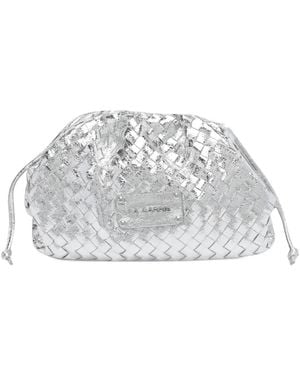 La Carrie Woven Leather Shoulder Bag - White