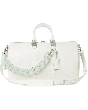 GUAPI Duffeltas Met Kettingdetail En Reliëf - Wit