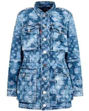 DSquared² D2 Monogram Jeansjacke - Blau