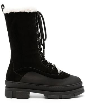 Jimmy Choo Aldea Lace-Up Suede Combat Boots - Black
