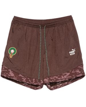 PUMA X Salehe Bembury X Morocco Camo-Print Logo-Patch Shorts - White