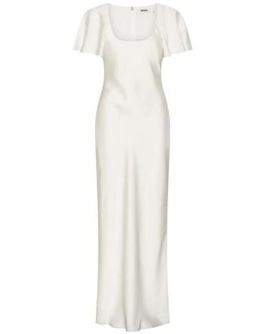ROTATE BIRGER CHRISTENSEN Langes Maxikleid Mit Rüschen - Weiß