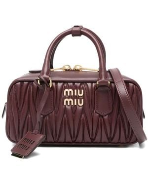 Miu Miu Arcadie Shopper Mit Logo-Schild - Lila