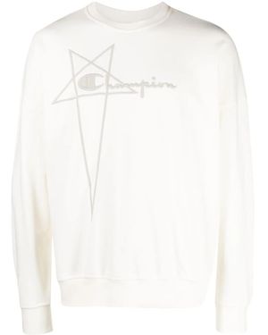 Rick Owens X Champion Sweatshirt Mit Logo-Stickerei - Weiß