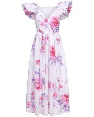 Philosophy Di Lorenzo Serafini Floral-Print Midi Dress - Pink