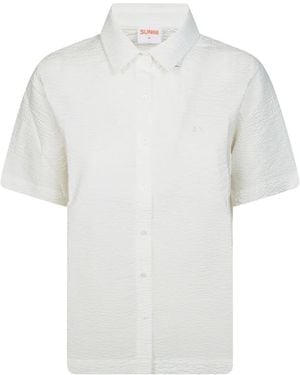 Sun 68 Seersucker-Texture Shirt - White